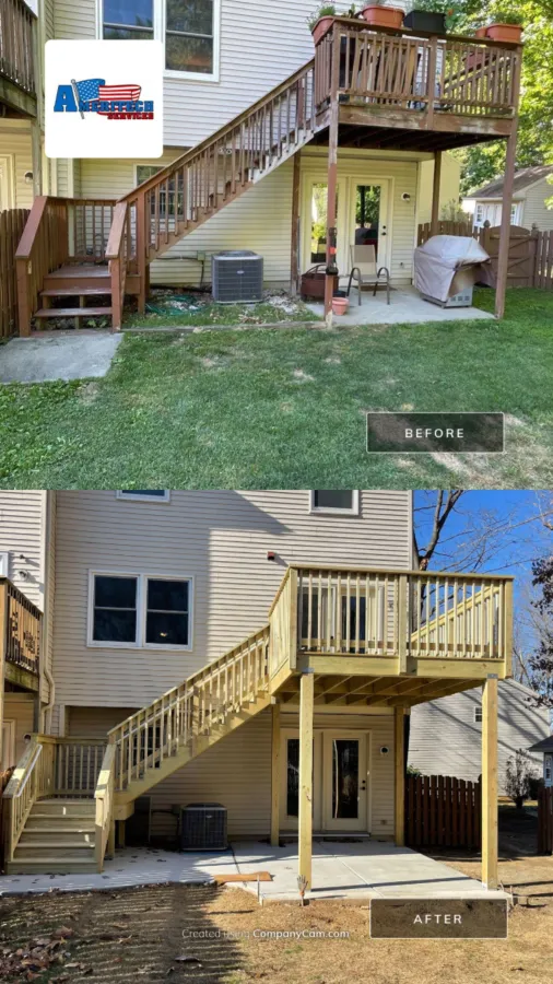 deck replacement wood before and after