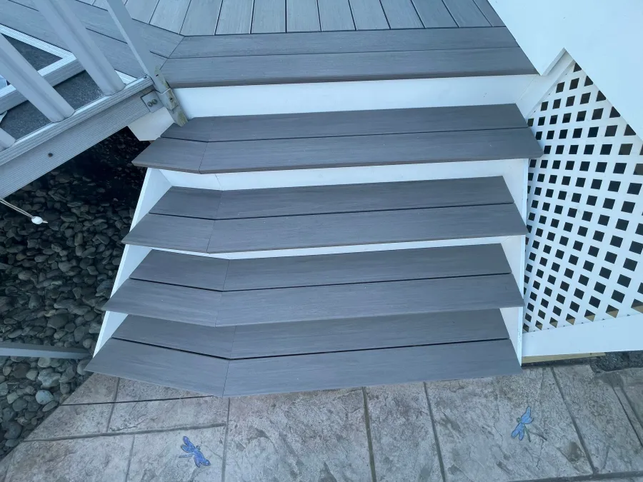 new composite grey deck angled steps deptford new jersey