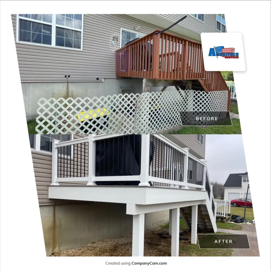 new deck replacement back before and after1