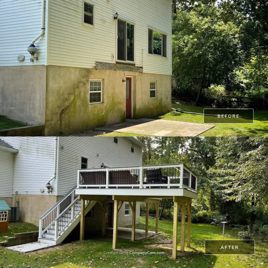 new deck replacement before and after