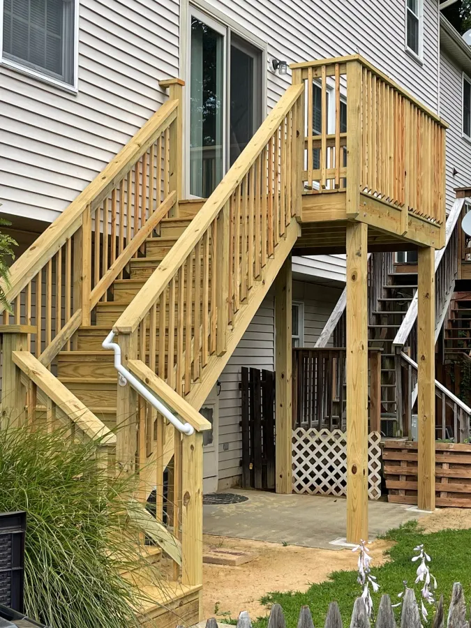 new replacement back stairs wood