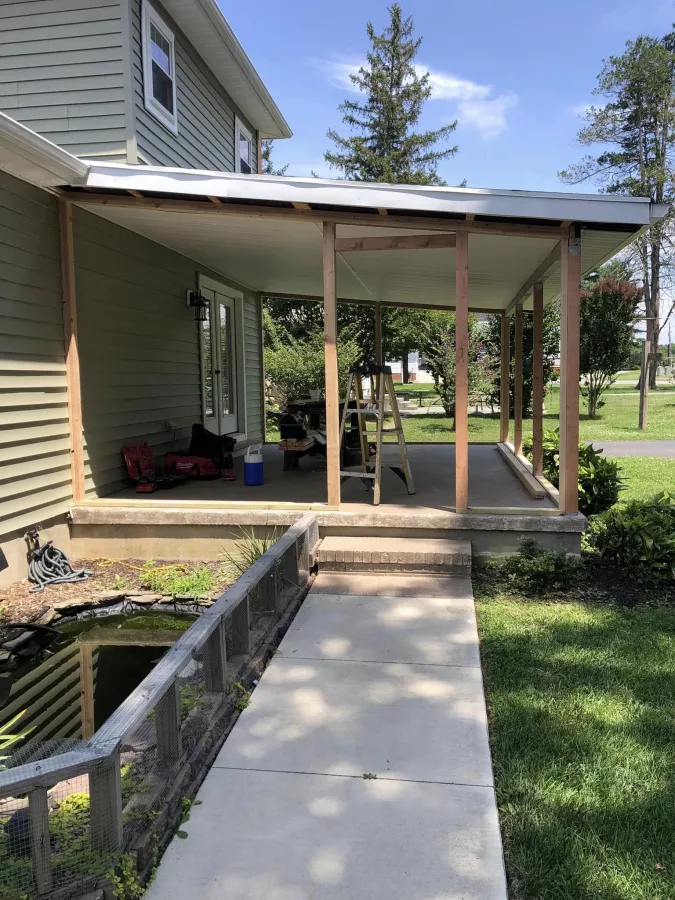 new screened in porch progress side