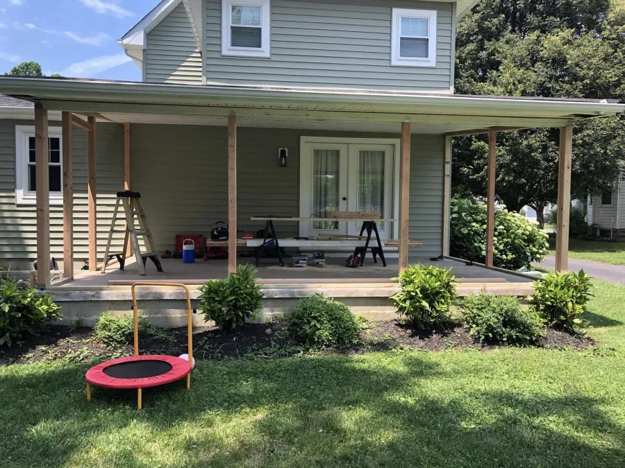 new screened in porch progress