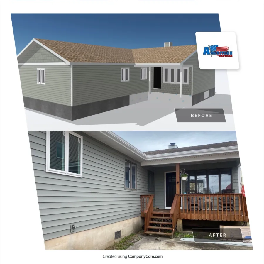 new wood deck before after entryway