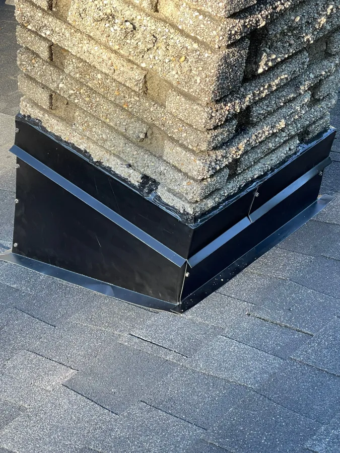 new chimney flashing roof replacement
