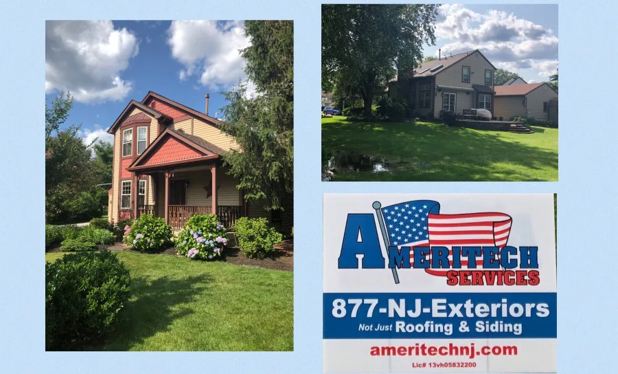 new roof replacement brown shingles multi color siding
