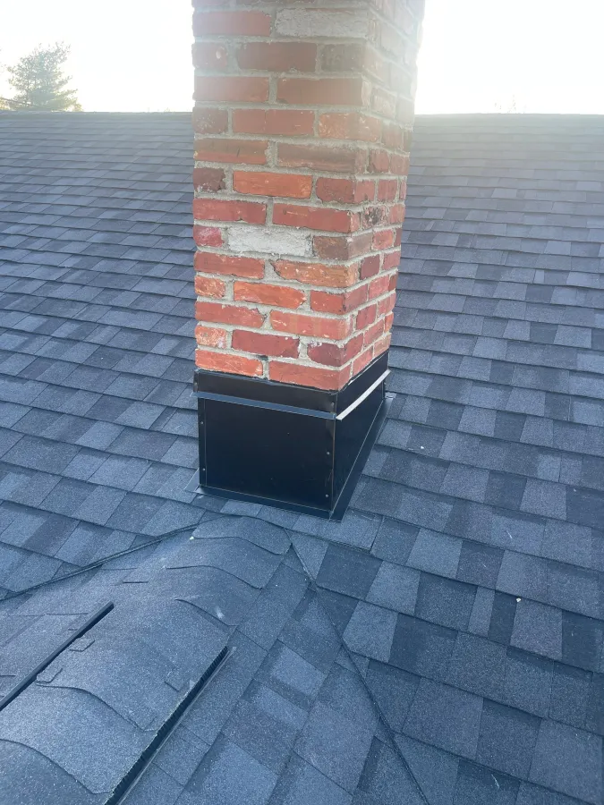 new roof replacement chimney flashing
