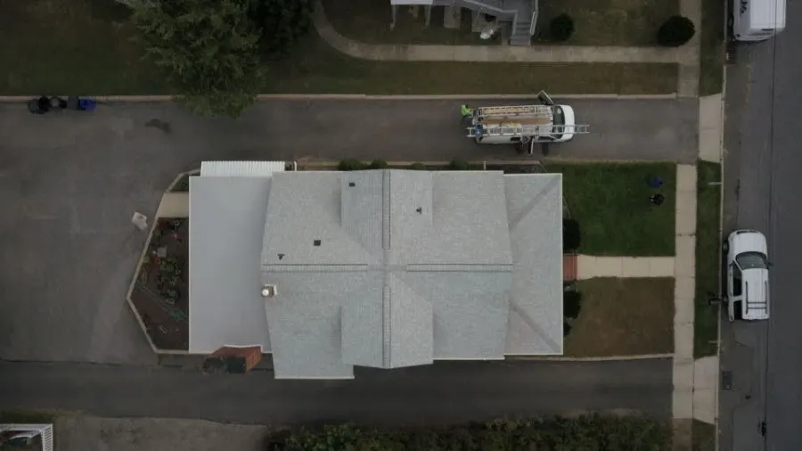 new roof replacement gray flat shingles1
