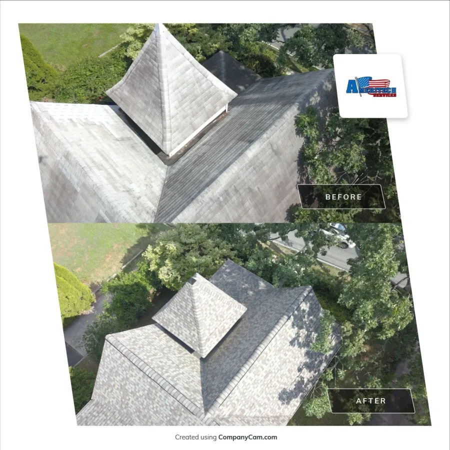 new roof replacement gray shingles mulit level somerdale new jersey before and after