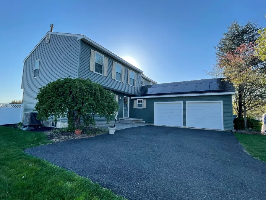 new roof replacement new dark siding solar panel replacement