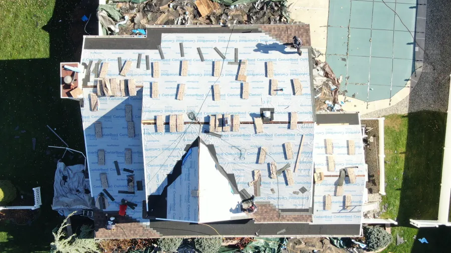 new roof replacement progress picture