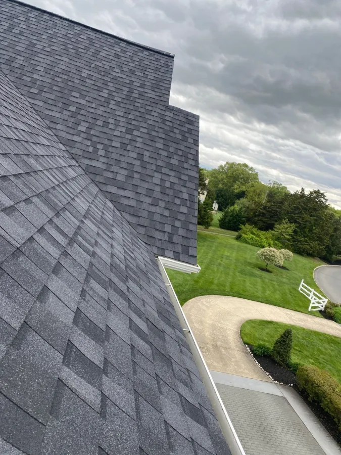 new roof replacement three dimensional shingle dark gray