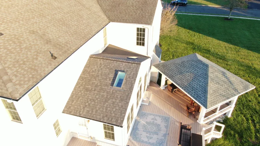 new small roof replacement with skylight