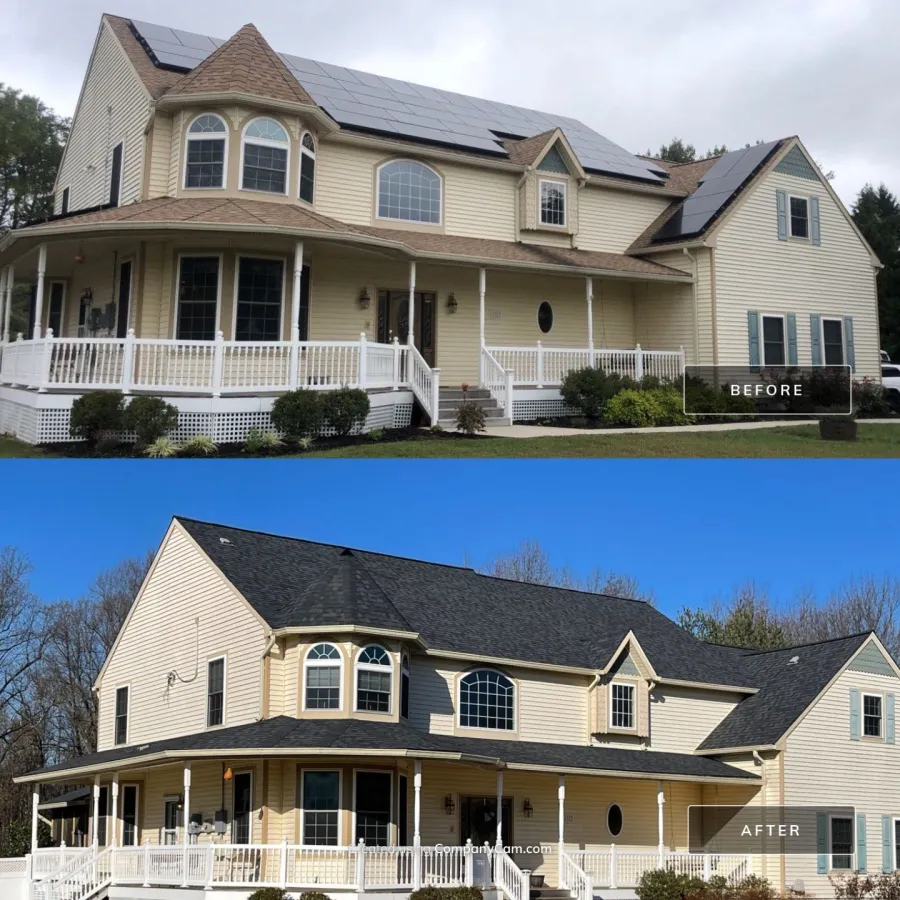 roof replacement elk township before and after