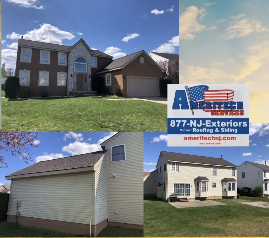 roof replacement siding replacement tan siding
