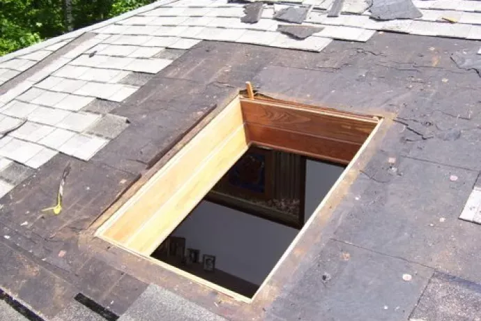 skylight intstallation progess picture