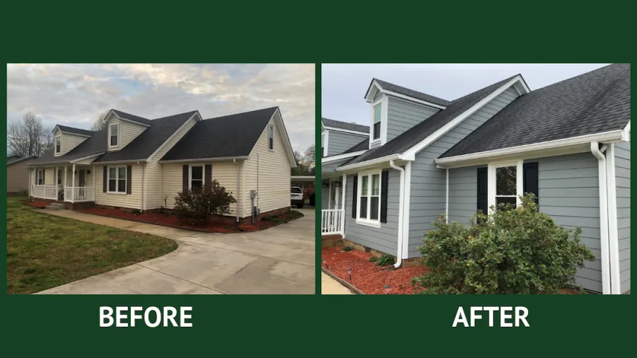 Vinyl Siding Replacement before and after