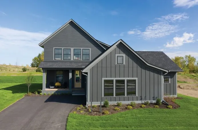 vertical siding replacement entry door dark grey house porch