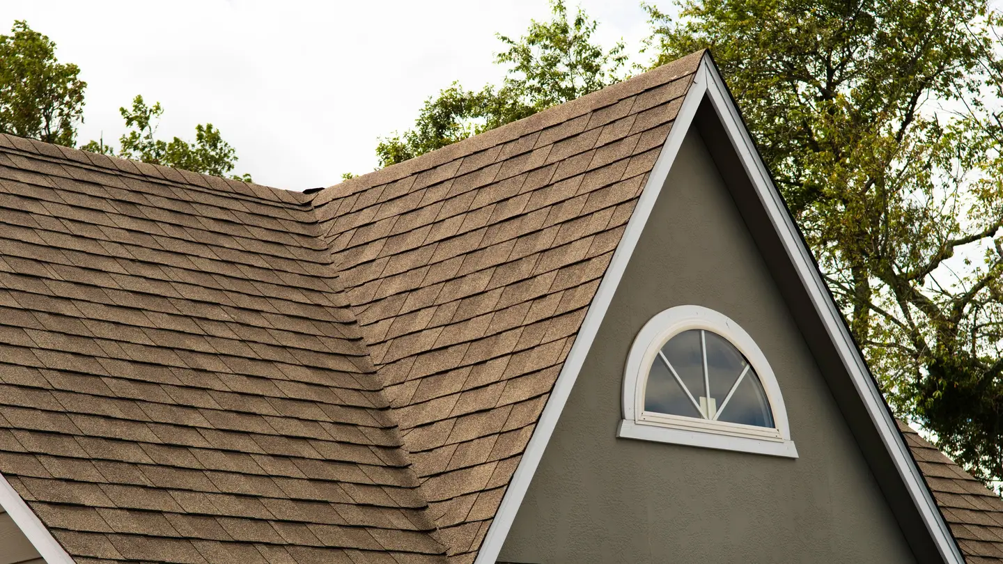 A closeup of brown shingles on a roof in Sicklerville, NJ, by Ameritech Services