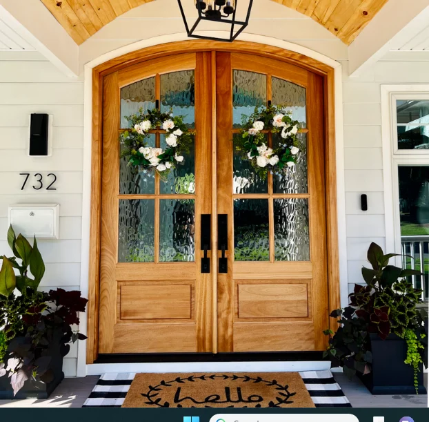 New Entry Door Privacy Glass Farmhouse