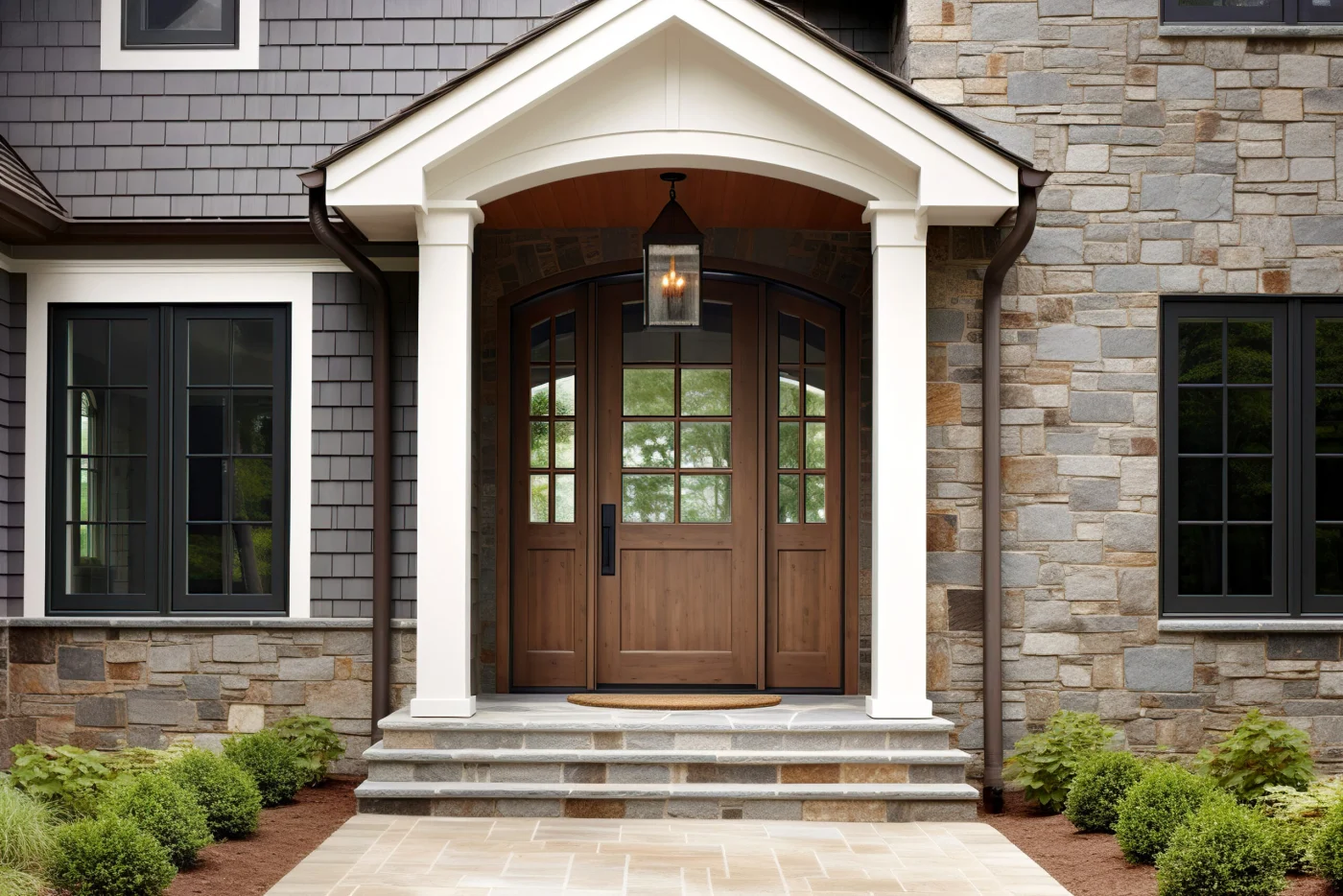 The exterior of a home with a recently replaced front door