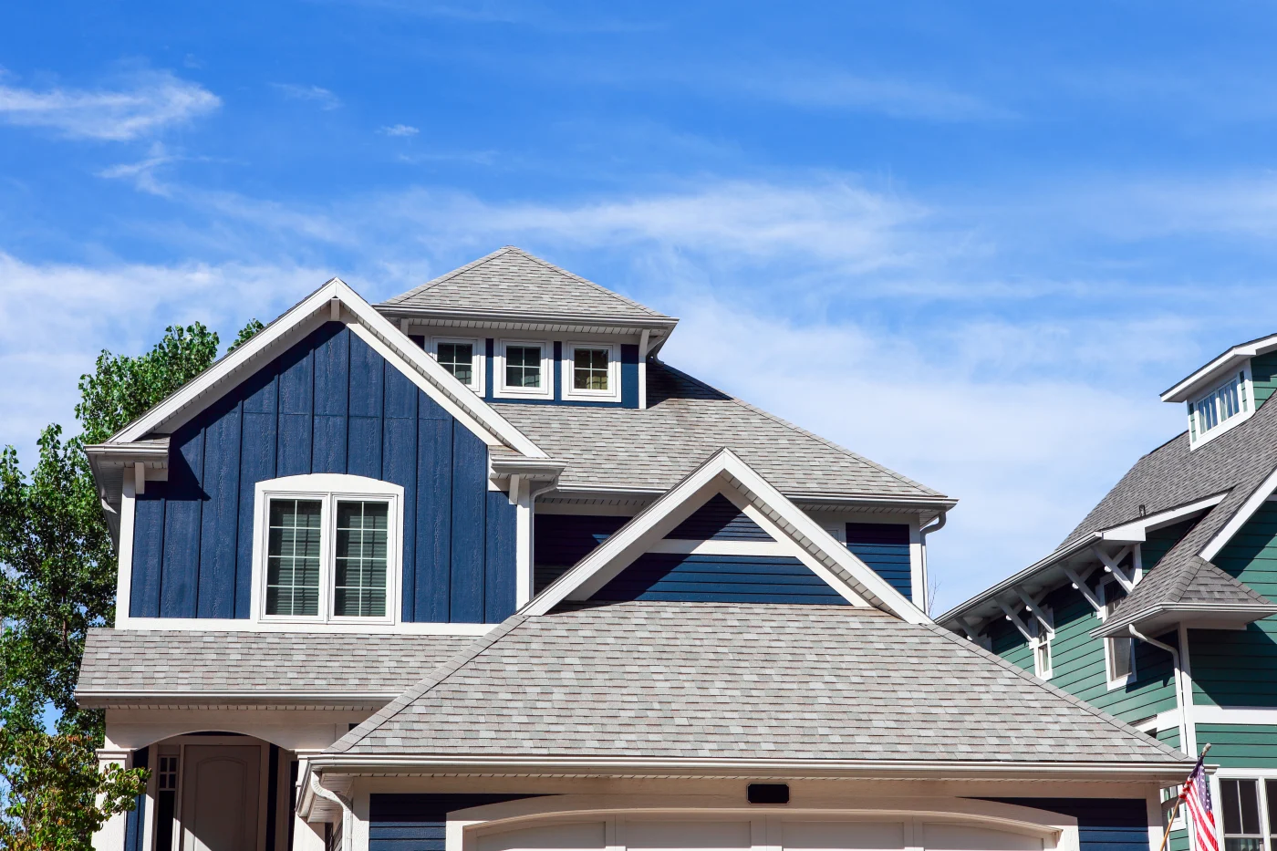 A home with a recently replaced roof