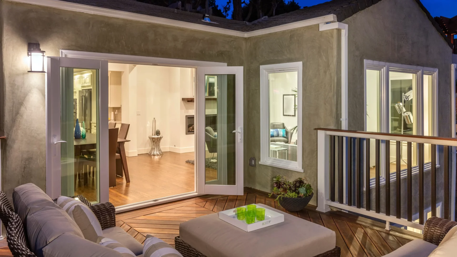 Doors of a house opening to a beautiful deck in Marlton, NJ, by Ameritech Services.