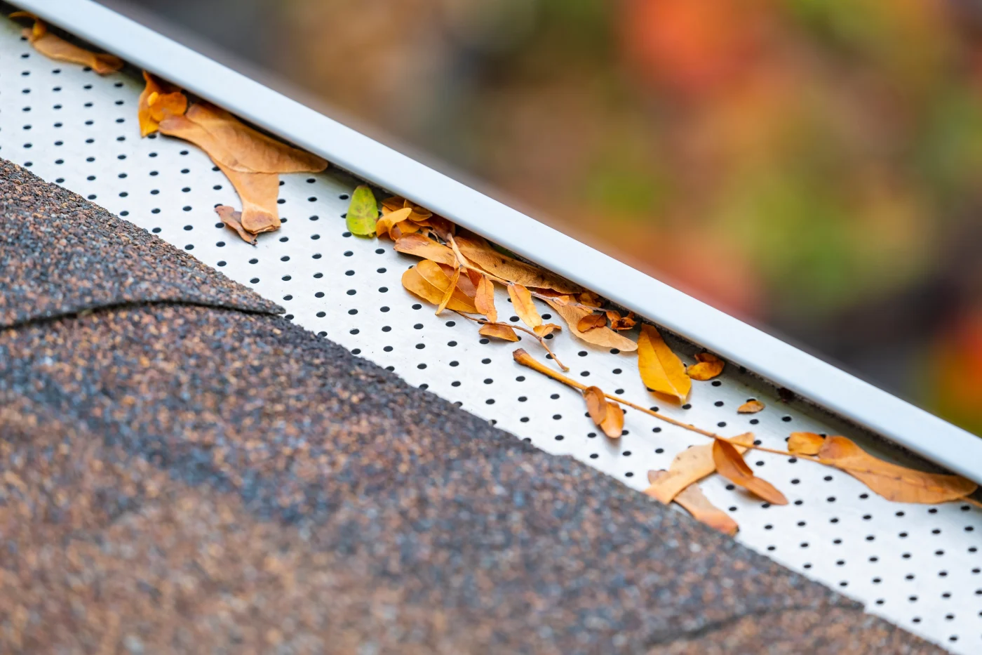 A home with recently installed gutter guards