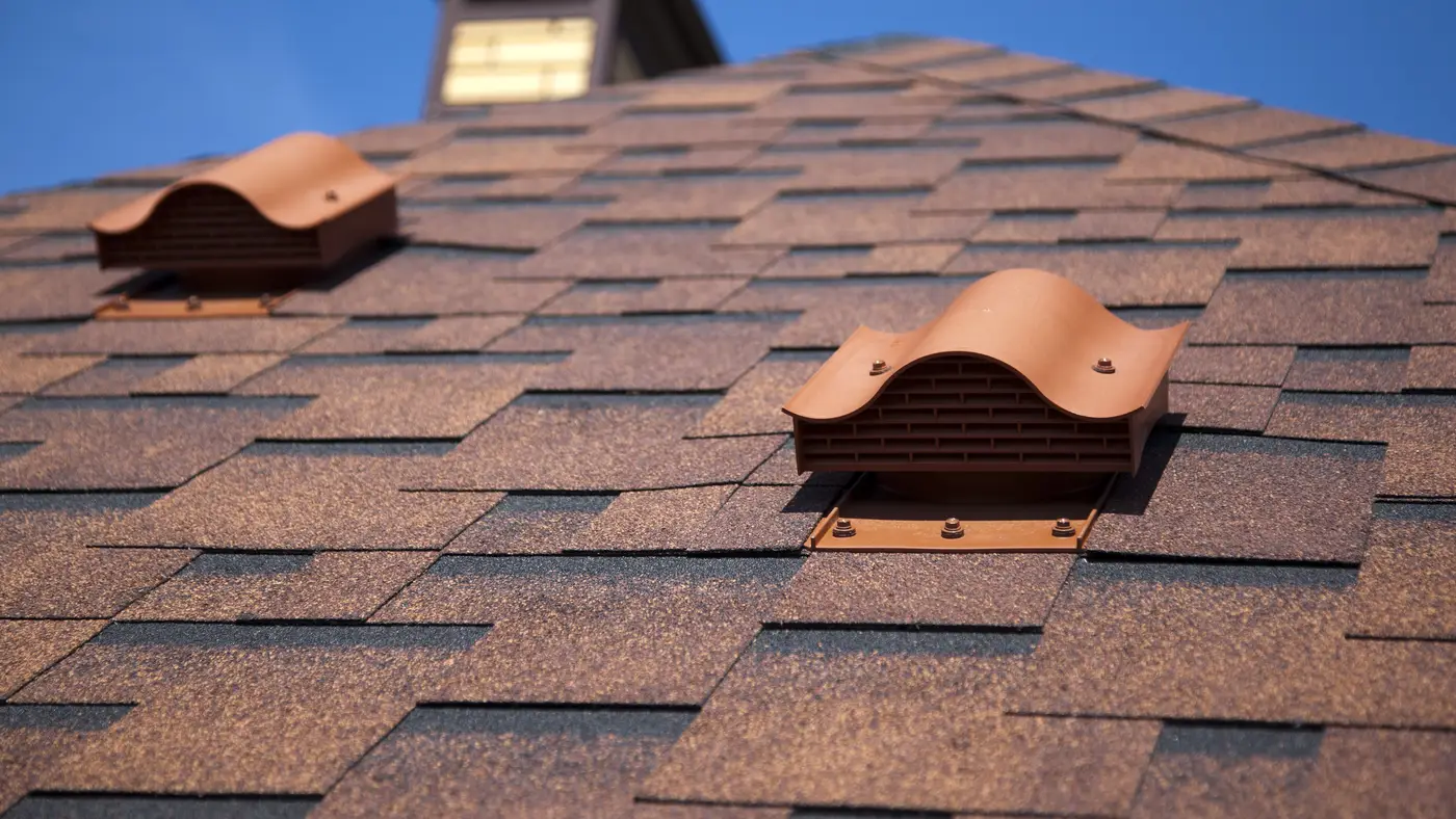 A closeup of a brown roof in Swedesboro, NJ, by Ameritech Services.