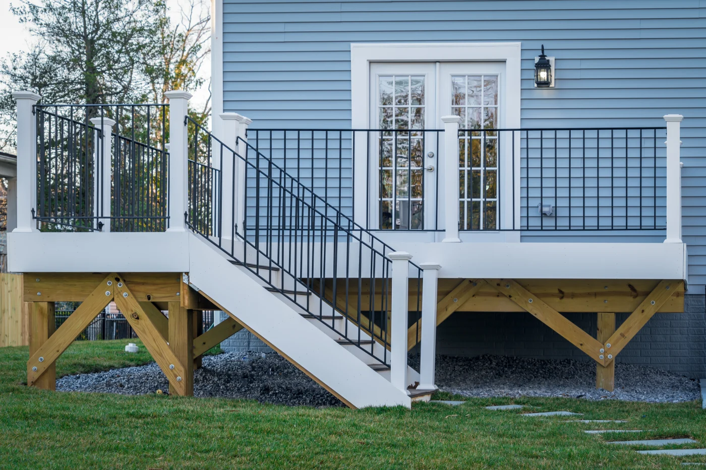 Deck railing installed by Ameritech in New Jersey.  
