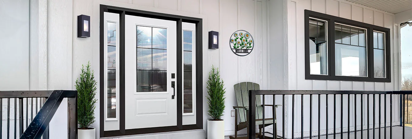 Entry door with side panels installed in South Jersey by Ameritech. 
