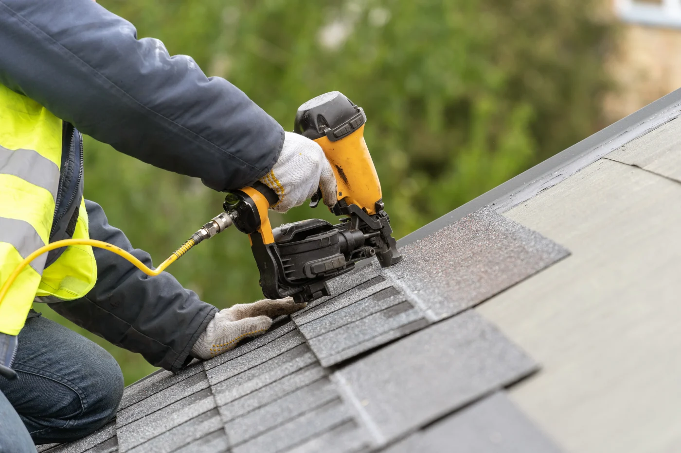 Ameritech professional working on a roof repair in South Jersey.   