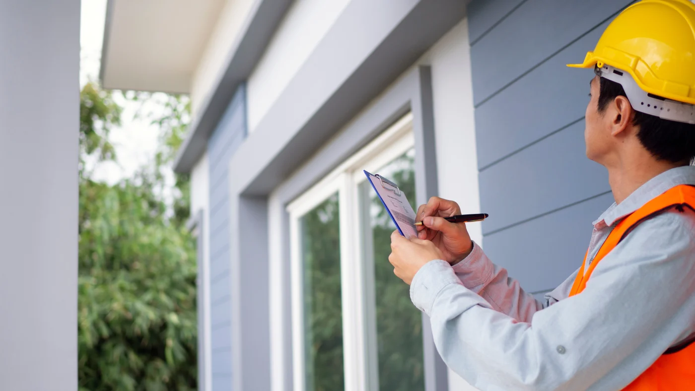 Ameritech professional performing a final walkthrough and inspection after installing CertainTeed siding in South Jersey.   